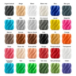 Nuancier des coloris d'impression 3D disponibles pour le trophée Bitcoin - première planche
