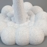 Détail du socle nuage de la statuette fusée Bitcoin - texture de fumée de décollage imprimée en 3D