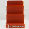 Socle 3 NM Miner vide vu de face - gravure Lotto Miner sur la façade orange