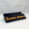Socle NM Miner Bonne chance seul - gravure dorée sur socle noir imprimé en 3D