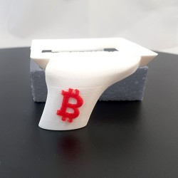 Aérateur Bitaxe 800 vu de trois quarts - conduit d'air imprimé en 3D