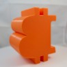 Tirelire Bitcoin vue de trois quarts arrière - volume et finition de l'impression 3D