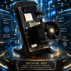 Bitaxe 601 - solo miner Bitcoin compact pour miner depuis chez soi