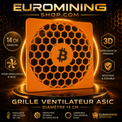 Grille de ventilation Bitcoin pour ventilateur 140 mm de mineur ASIC, impression 3D