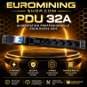 PDU 32 A 8000 W au format rack 19 pouces pour alimenter une ferme de minage
