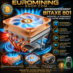 Ventilateur de refroidissement processeur pour Bitaxe - radiateur cuivre à caloducs