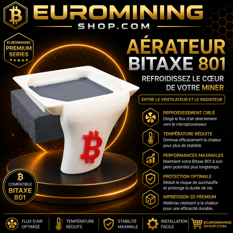 Aérateur de refroidissement pour Bitaxe 800 - accessoire imprimé en 3D