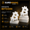Trophée Bitcoin en impression 3D - statuette du logo BTC sur socle, coloris personnalisable