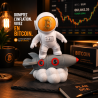 Statuette astronaute Bitcoin sur sa fusée - impression 3D, plusieurs dimensions au choix