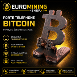 Porte-téléphone Bitcoin v2 en impression 3D - support smartphone en forme de logo BTC