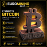 Trophée Bitcoin V2 en impression 3D - logo BTC sur socle gravé bitcoin, coloris au choix