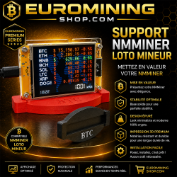 Socle individuel NM Miner BTC - support imprimé en 3D gravé BTC pour lotto miner