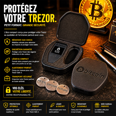 Étui de rangement Trezor petit modèle - coque ovale de protection imprimée en 3D