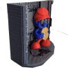 Fresque schtroumpf Bitcoin vue de trois quarts - profondeur du rack de mineurs imprimé en 3D