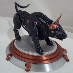 Statuette taureau Miami vue de profil - musculature du taureau imprimée en 3D