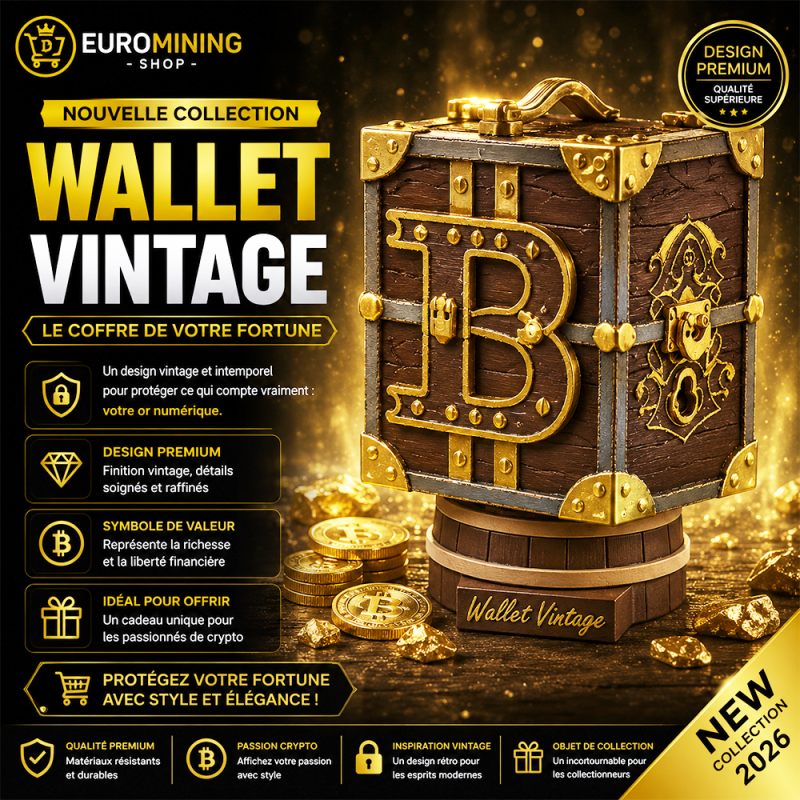 Wallet Vintage en impression 3D - tonneau-coffre Bitcoin façon vieille économie, collection Wallets crypto