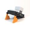 Socle hache Bitaxe vu de l'autre côté - manche et pieds du support imprimé en 3D