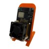 Mineur loterie Bitaxe 601 1,2 TH/s sur support orange - vue de trois quarts