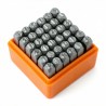 Coffret de 37 poinçons métal à frapper - lettres A-Z, chiffres 0-9 et symboles de 3 mm