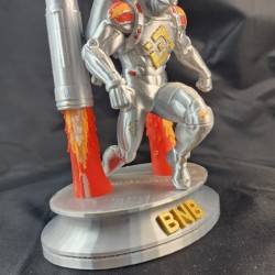 Rocketman BNB en gros plan - détail des propulseurs et de la finition métallisée