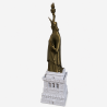 Statuette Bitcoin la Liberté de profil - drapé de la robe et torche levée, impression 3D