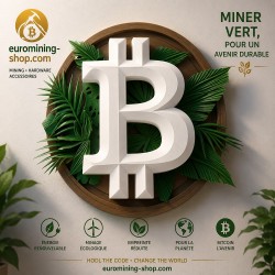 Ornement mural Bitcoin végétale - le logo BTC en relief sur un feuillage, minage vert et énergies renouvelables