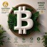 Ornement mural Bitcoin végétale - le logo BTC en relief sur un feuillage, minage vert et énergies renouvelables