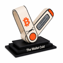 Socle noir gravé The Wallet Cold de la statuette Bitcoin en impression 3D