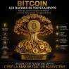 Statuette Les racines de toutes les cryptomonnaies en impression 3D dorée - Euro Mining Shop