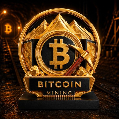 Trophée pour le minage Bitcoin en impression 3D, visuel d'ambiance Euro Mining Shop