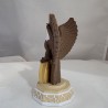Profil de la statuette aigle et pièce Bitcoin dorée en impression 3D