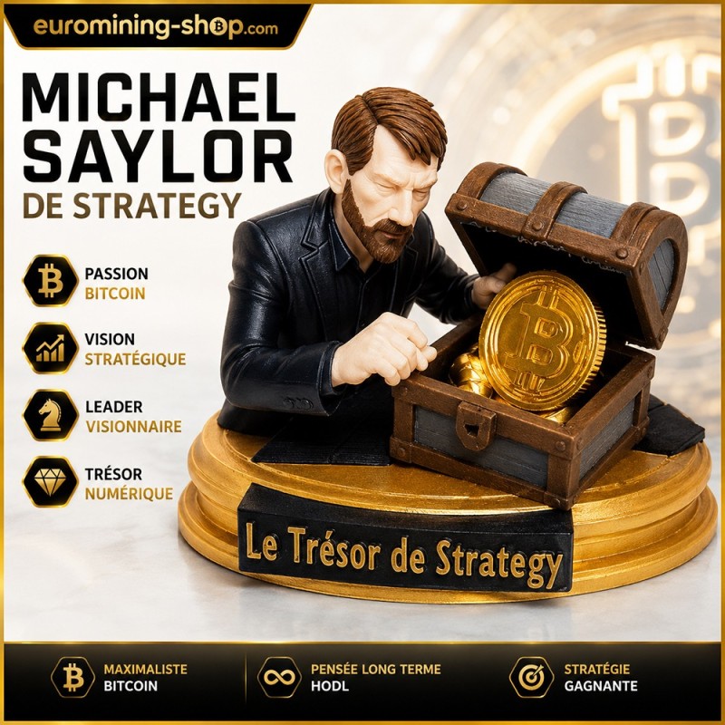 Statuette Le Trésor de Strategy en impression 3D, visuel d'ambiance Euro Mining Shop