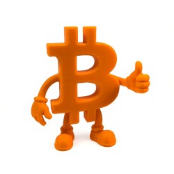 Figurine bitcoin sur pieds