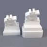Trophée Bitcoin double socle vu de face - logo BTC massif en impression 3D